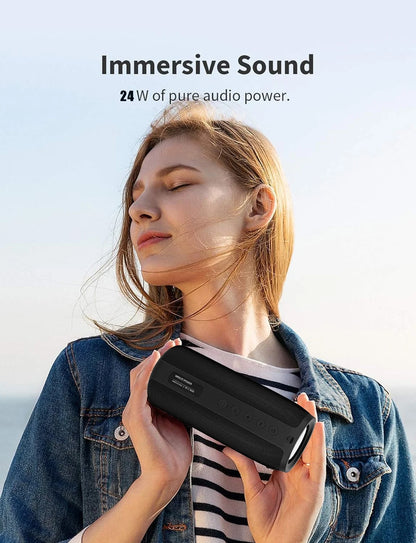 Portable Bluetooth Speaker,Waterproof Wireless Speaker with Loud Stereo Deep Bass Sound,30H Playtime,Bluetooth 5.0,TWS Pairing for Home,Party,Blue